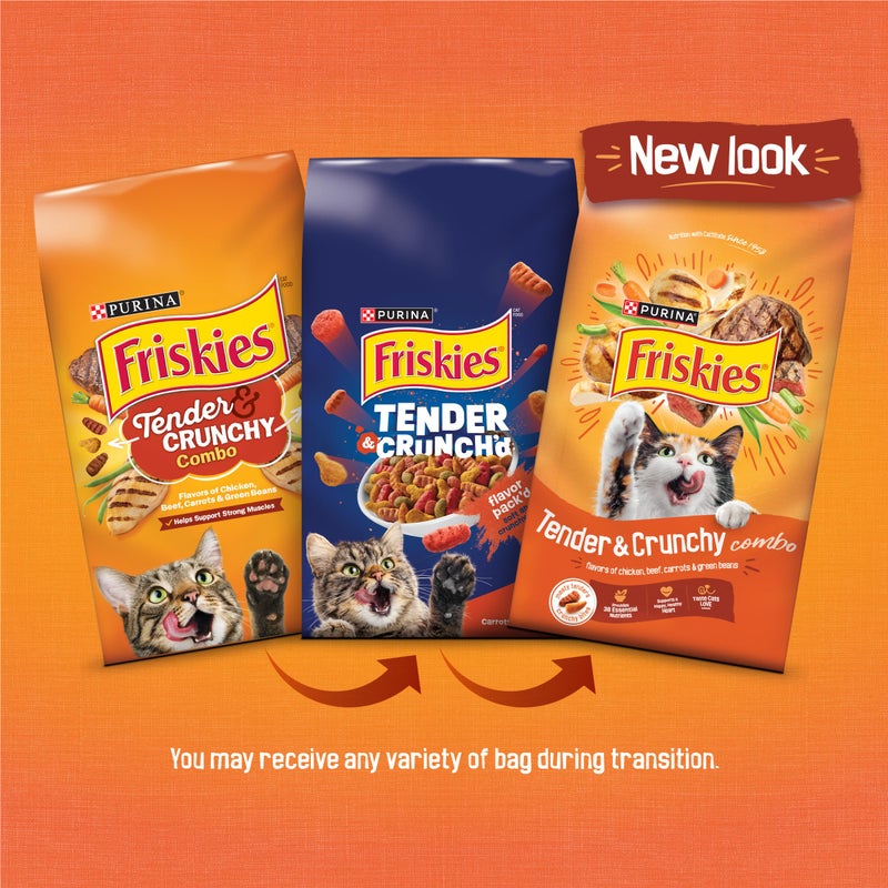 Friskies Purina Friskies Tender and Crunchy Combo with Flavors of Chicken, Beef, Carrots and Green Beans Dry and Tender Cat Food - 16 Lb. Bag - Image 2