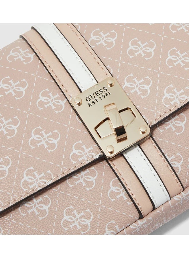 GUESS Printed Top-Handle Mini Bag – Beige  (Chic & Compact Everyday Elegance) - Image 2