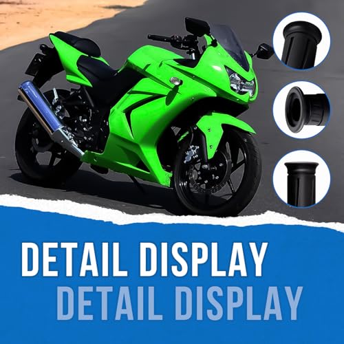 SeDeplacer 2Pcs Black Hand Grips & Bar Ends(Left+Right) Compatible with Kawasaki Ninja 250 300 400 500 ZX4RR 600 ZX600 ZX6 636 ZX6R 650 ZX750 ZX7 ZX7R ZX900 ZX9 ZX10R 1000 ZX11 ZX12R ZX14 ZX14R - Image 3