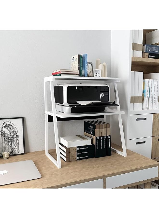 erorex Desktop Printer Stand 3 Tier Large Size High Capacity Storage Shelves Multi Purpose Desk Office Organization And Storage For Printer Fax Book Heavy Duty Rack For Home Office Supplies  - Image 1