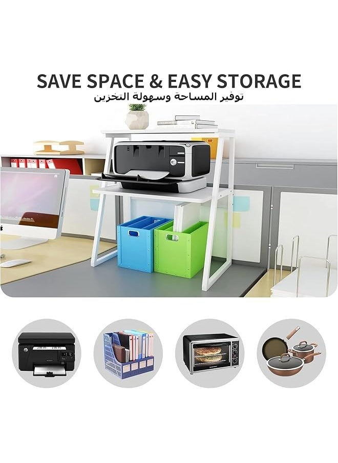 erorex Desktop Printer Stand 3 Tier Large Size High Capacity Storage Shelves Multi Purpose Desk Office Organization And Storage For Printer Fax Book Heavy Duty Rack For Home Office Supplies  - Image 4