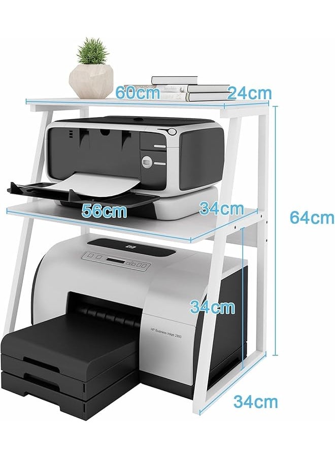 erorex Desktop Printer Stand 3 Tier Large Size High Capacity Storage Shelves Multi Purpose Desk Office Organization And Storage For Printer Fax Book Heavy Duty Rack For Home Office Supplies  - Image 2