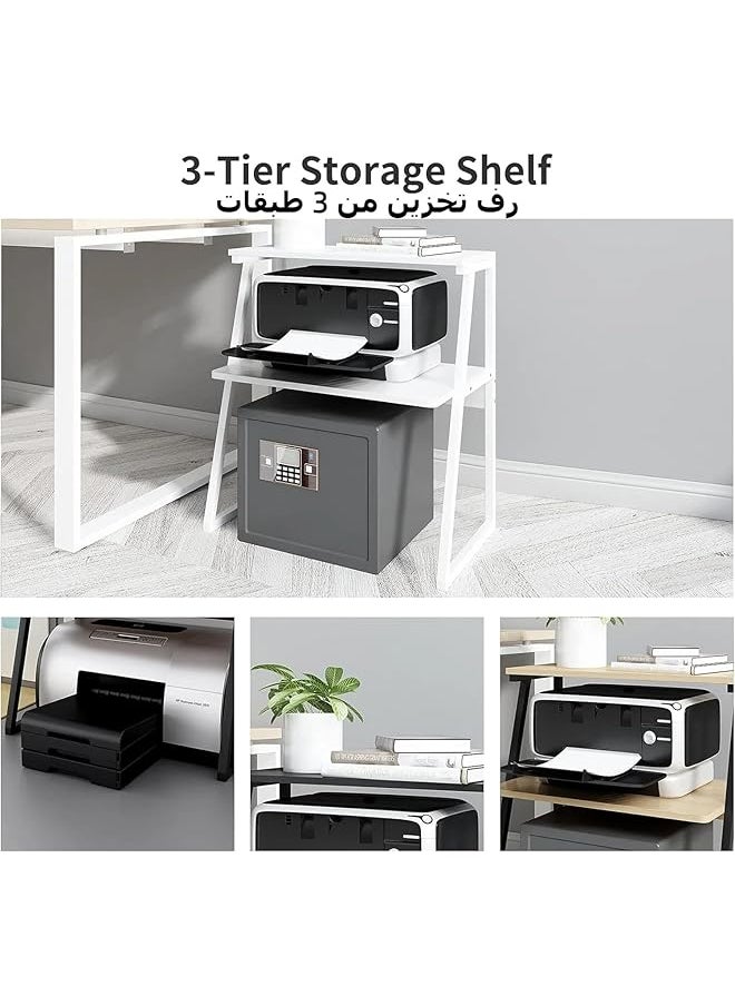 erorex Desktop Printer Stand 3 Tier Large Size High Capacity Storage Shelves Multi Purpose Desk Office Organization And Storage For Printer Fax Book Heavy Duty Rack For Home Office Supplies  - Image 3