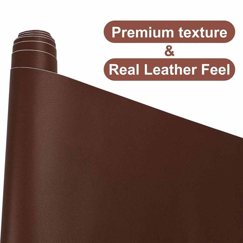 Hidak Adhesive Kit Tape Sticker for Furniture,Sofa,Drivers Seat,Patch | Self Adhesive Patch | Leather Sheet Brown(30x60cm) (4) - Image 3