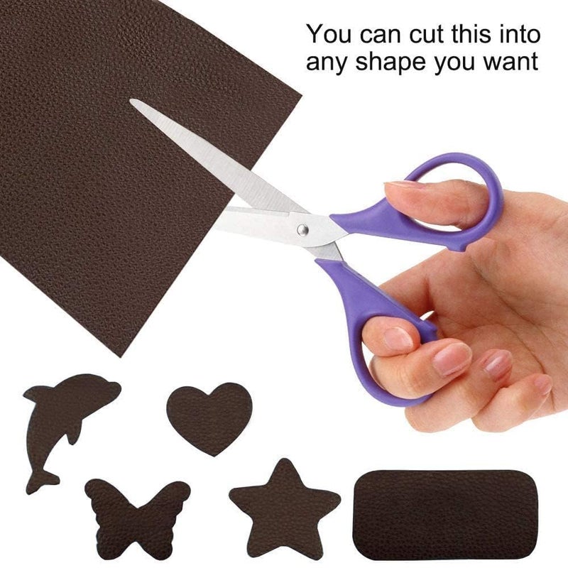 Hidak Adhesive Kit Tape Sticker for Furniture,Sofa,Drivers Seat,Patch | Self Adhesive Patch | Leather Sheet Brown(30x60cm) (4) - Image 2