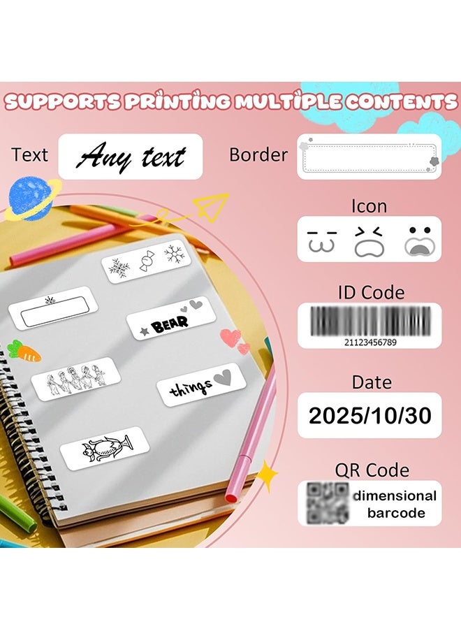 Wffo 5 Rolls Label Tape Print Stickers 12 x 40 mm Label Maker Tape Colorful Laminated Labeling Paper Replacement for D30 P11 Printer, 160/Roll (800 Pieces) - Image 5