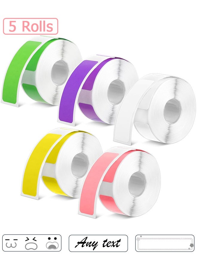 Wffo 5 Rolls Label Tape Print Stickers 12 x 40 mm Label Maker Tape Colorful Laminated Labeling Paper Replacement for D30 P11 Printer, 160/Roll (800 Pieces) - Image 1