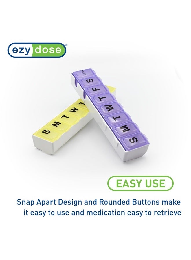 Ezy Dose Weekly (14-Day) Pill Organizer, Vitamin and Medicine Box, Large Snap Compartments, Easy-To-Open, BPA Free, Color May Vary - Image 4