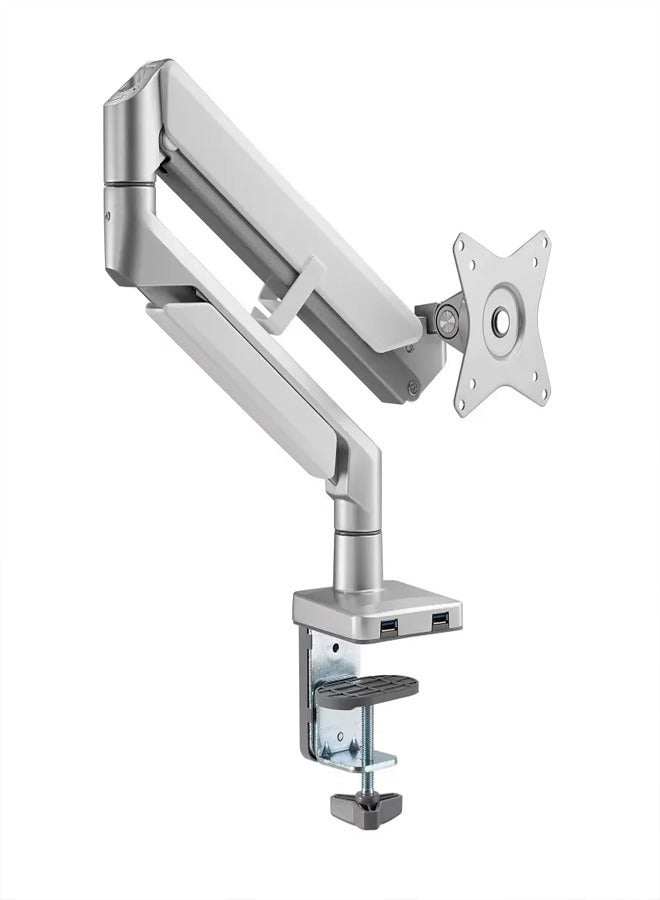 Skill Tech SH100 C013U Single Monitor Gas Spring Aluminum Monitor Arm With USB Port For Most 17"-32" Screens, VESA 100x100, Max Load Capacity 9 Kg - Image 2