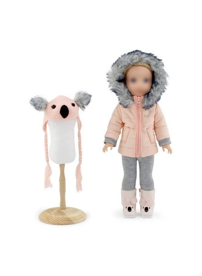 Emily Rose - 14 Inch Doll 4 Pc Winter Snow Coat Koala Outfit Includes Adorable Knit Hat And Boots Accessories ; Compatible With Wellie Wishers Dolls - Image 1