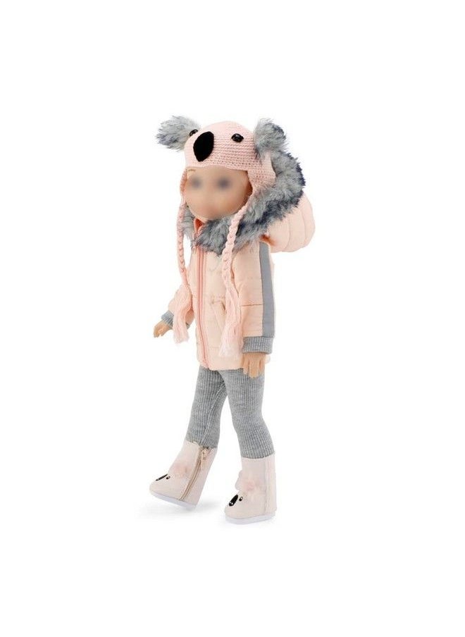 Emily Rose - 14 Inch Doll 4 Pc Winter Snow Coat Koala Outfit Includes Adorable Knit Hat And Boots Accessories ; Compatible With Wellie Wishers Dolls - Image 1