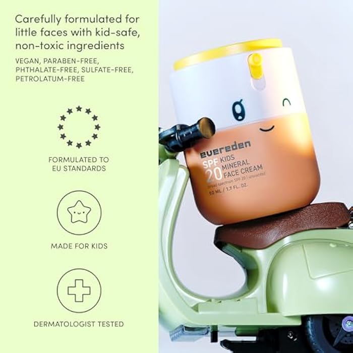 Evereden Kids Face Cream, 1.7 oz. | Fragrance-Free and Kids Face Lotion with SPF 20 | Clean and Non-Toxic Face Moisturizer | Multi-Vitamin Skin Care | FSA Eligible - Image 5
