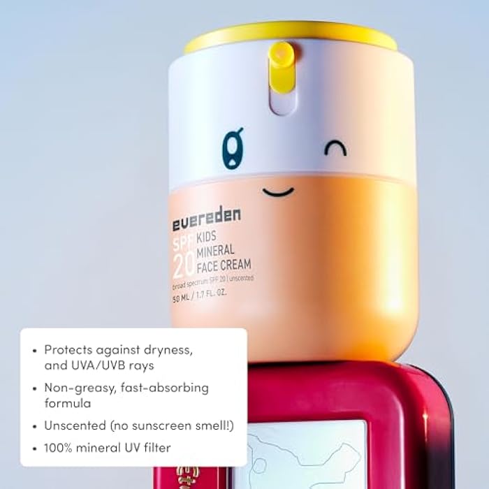 Evereden Kids Face Cream, 1.7 oz. | Fragrance-Free and Kids Face Lotion with SPF 20 | Clean and Non-Toxic Face Moisturizer | Multi-Vitamin Skin Care | FSA Eligible - Image 3