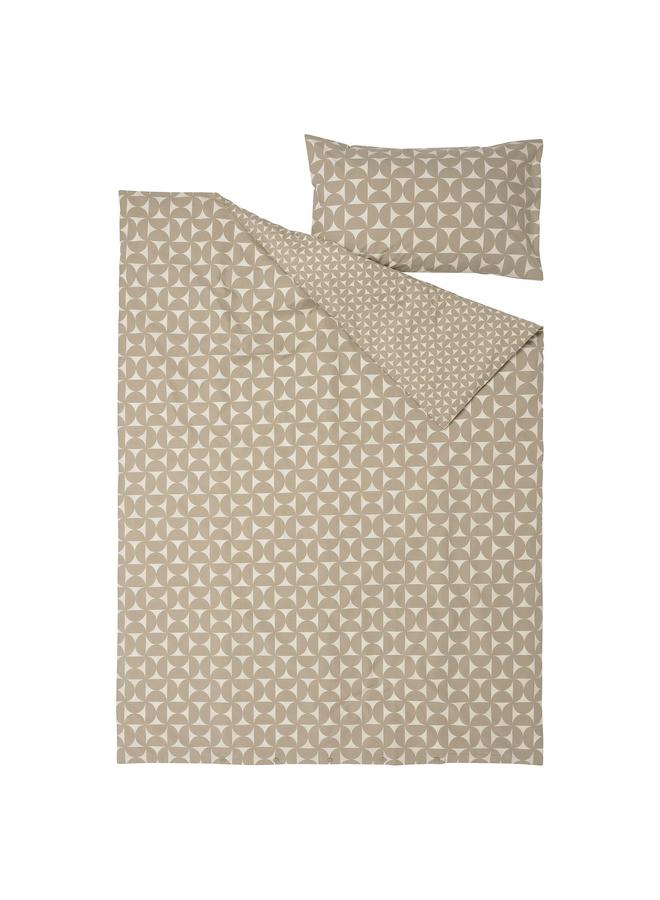erorex Duvet cover and pillowcase, grey-beige/off-white, 150x200/50x80 cm - Image 5