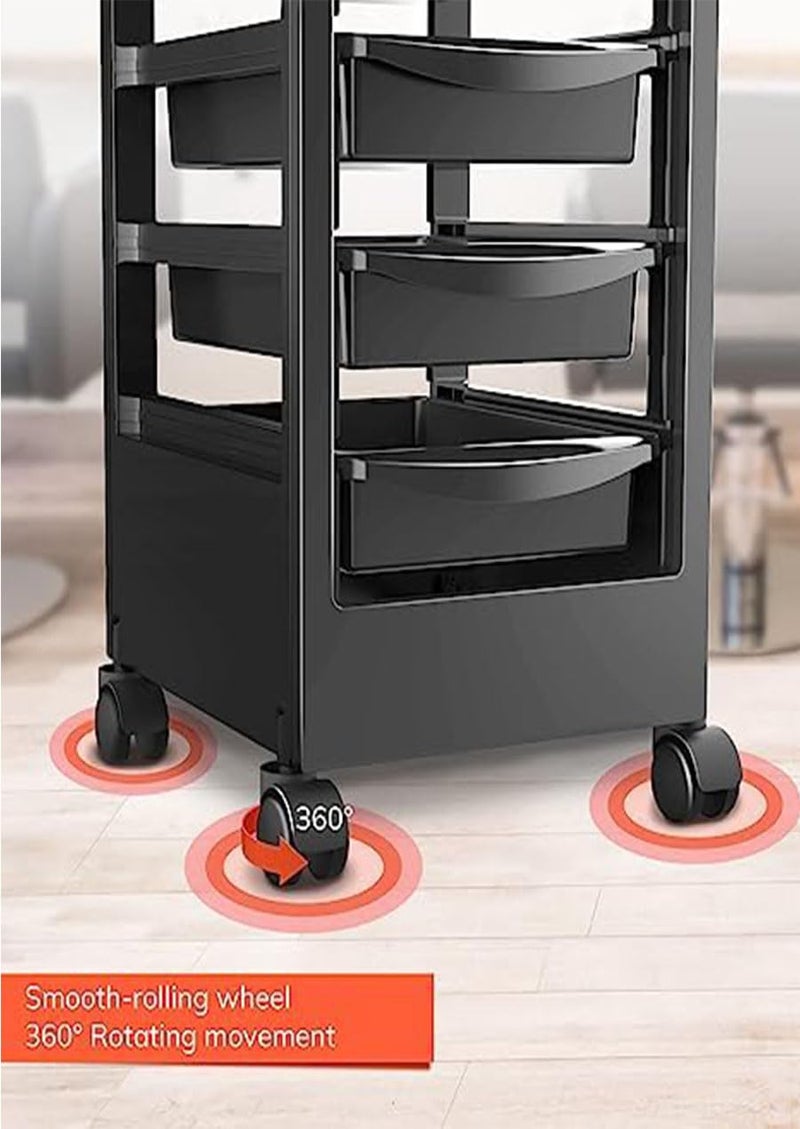 Qtavia Budget Hair Styling Salon Trolley Cart with Wheels and 5 Drawers Salon Rolling Cart for Extra Hairdresser Storage Tool Free Rolling Salon Cart for Hair Stylist Hairdresser Beauty Tattoo - Image 5