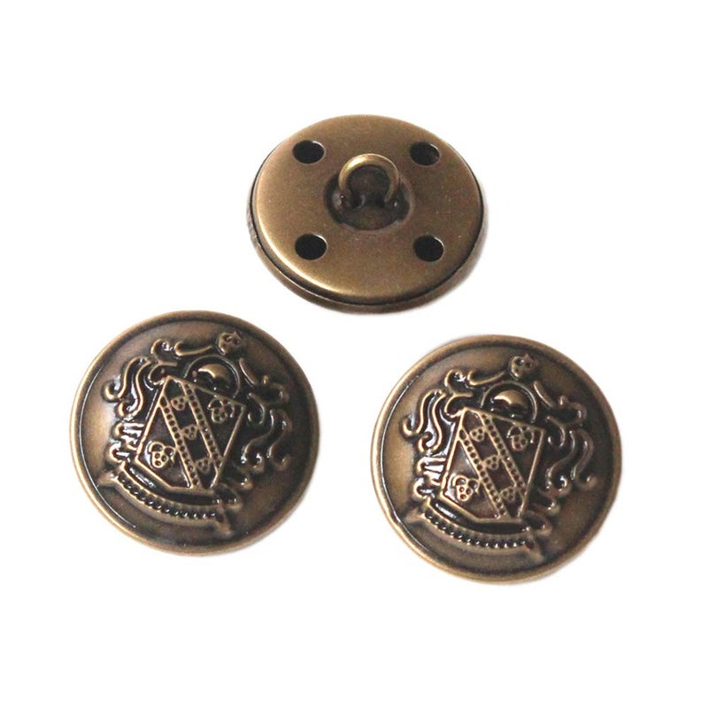 YaHoGa 10PCS 1 Inch (25mm) Antique Metal Buttons with Shank for Blazers, Suits, Jackets (Antique Brass) - Image 1
