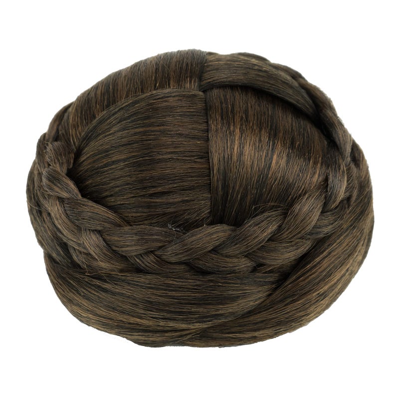 IMISSU Hair Bun Wig â€“ Updo Braided Chignon for Women, Donut Hairpiece with Scrunchie, Hair Cover Accessory (Mix Brown) - Image 3
