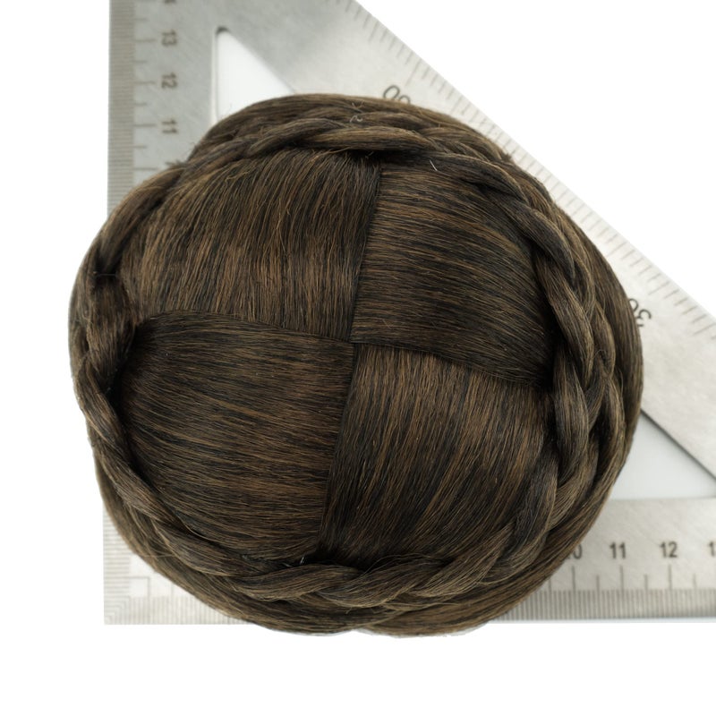 IMISSU Hair Bun Wig â€“ Updo Braided Chignon for Women, Donut Hairpiece with Scrunchie, Hair Cover Accessory (Mix Brown) - Image 5