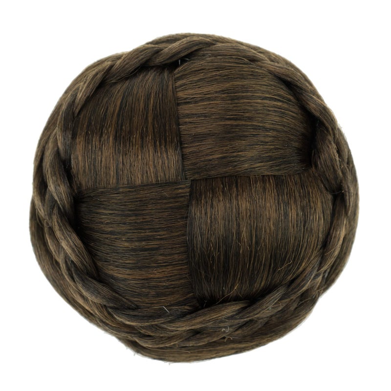 IMISSU Hair Bun Wig â€“ Updo Braided Chignon for Women, Donut Hairpiece with Scrunchie, Hair Cover Accessory (Mix Brown) - Image 2