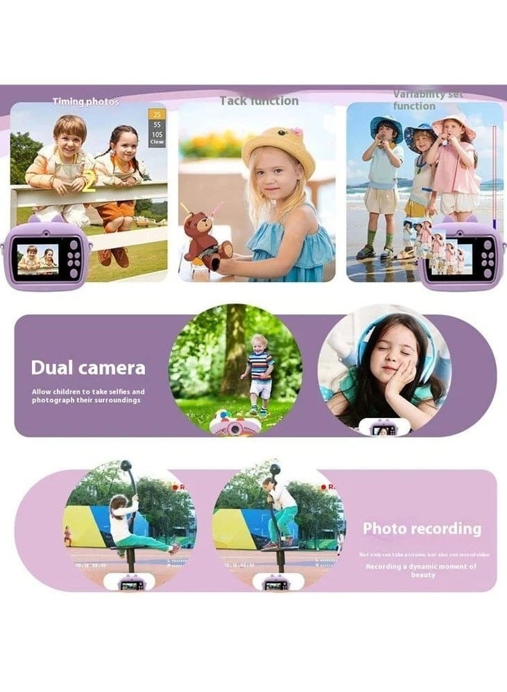 BlueFire Instant Print Kids Camera 48MP Dual Lens with 2.4" IPS Screen, 1080P HD Video, MP3 Player, Games, Voice Recorder, Selfie Mode, Smart Focus, Funny Frames, No-Ink Thermal Printing with 3 Paper Rolls, Rechargeable 1000mAh Battery, Expandable Memory up to 128GB – Perfect Gift for Children Ages 4-12 – Model KP48-12 - Image 2