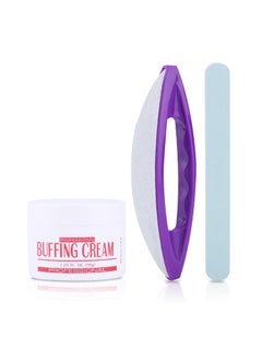 Semme Nail Buffers Blocks For Nails, Manicure Polishing Kit, Nail Art Buffing Cream+Nail Brush Buffer+Polishing Strip Nail Care Tools Set Nail Buffer Block for Professional Manicure Pedicure Salon 