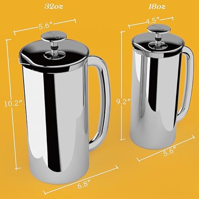 إسبرو 1032C2 مكبس قهوة P732 أونصة معزول بالفراغ من الفولاذ المقاوم للصدأ المصقول - Image 4