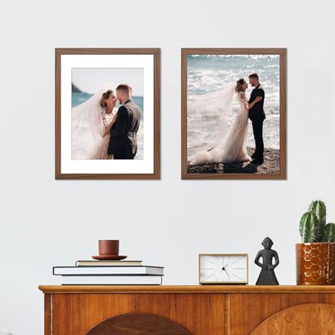 YESKAY 16x20 Picture Frame Brown Set of 3, Display Pictures 11x14 with Mat or 16 x 20 Without Mat, Poster Frames 16x20 for Wall Hanging Horizontal and Vertical - Image 5