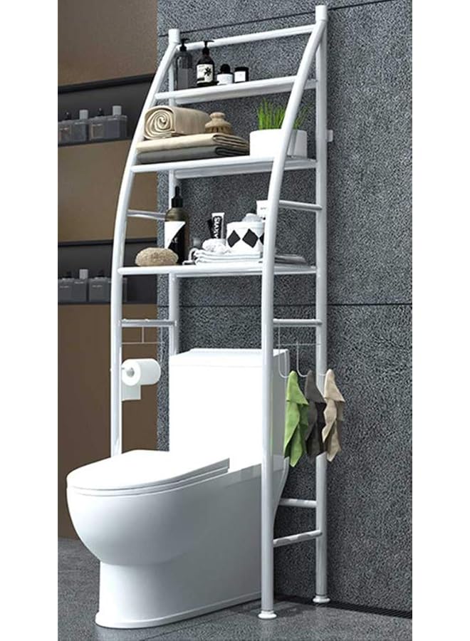 erorex Metal Toilet Cabinet Shelving Kitchen Bathroom Space Saver Shelf Organizer Holder New Generic White - Image 1