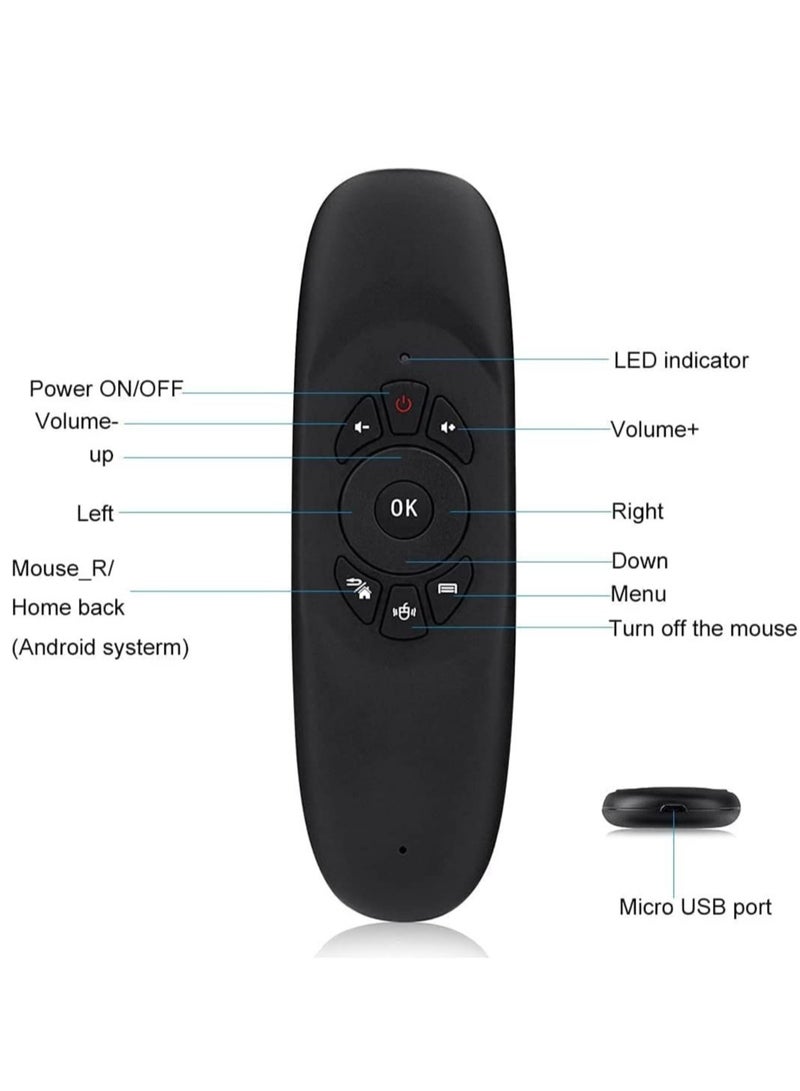 ELTRAZONE Universal TV Remote Control, Wireless Air Mouse With Keyboard for Smart TV, Set-Top Box, media player and More Color: Black  - Image 3