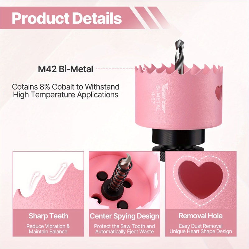 15 قطعة من مجموعة مناشير ثنائية المعدن 19-57 ملم M42 كوبالت قاطعة للخشب والمعادن والصلب - Image 4