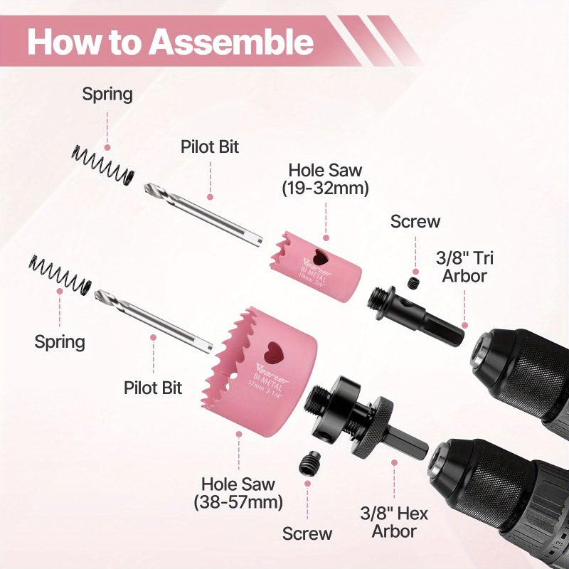 15 قطعة من مجموعة مناشير ثنائية المعدن 19-57 ملم M42 كوبالت قاطعة للخشب والمعادن والصلب - Image 5