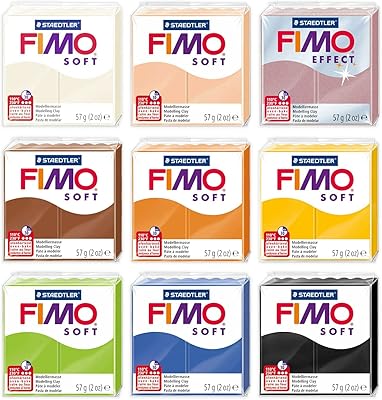 Fimo FIMO Soft & Effect Polymer Oven Modelling Clay - 57g - Set of 9 - The Japandi Collection - Image 1