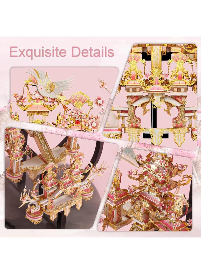 الأزرق جي دبليو ألغاز Bluejw ثلاثية الأبعاد للبالغين - مجموعة بناء نموذج Xanadu المعدني، مجموعات الحرف اليدوية ثلاثية الأبعاد المثيرة للدماغ، الهدايا الإبداعية والديكور المنزلي الصيني - Image 2