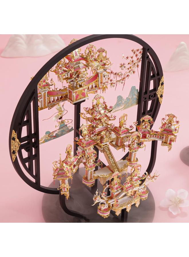 الأزرق جي دبليو ألغاز Bluejw ثلاثية الأبعاد للبالغين - مجموعة بناء نموذج Xanadu المعدني، مجموعات الحرف اليدوية ثلاثية الأبعاد المثيرة للدماغ، الهدايا الإبداعية والديكور المنزلي الصيني - Image 5