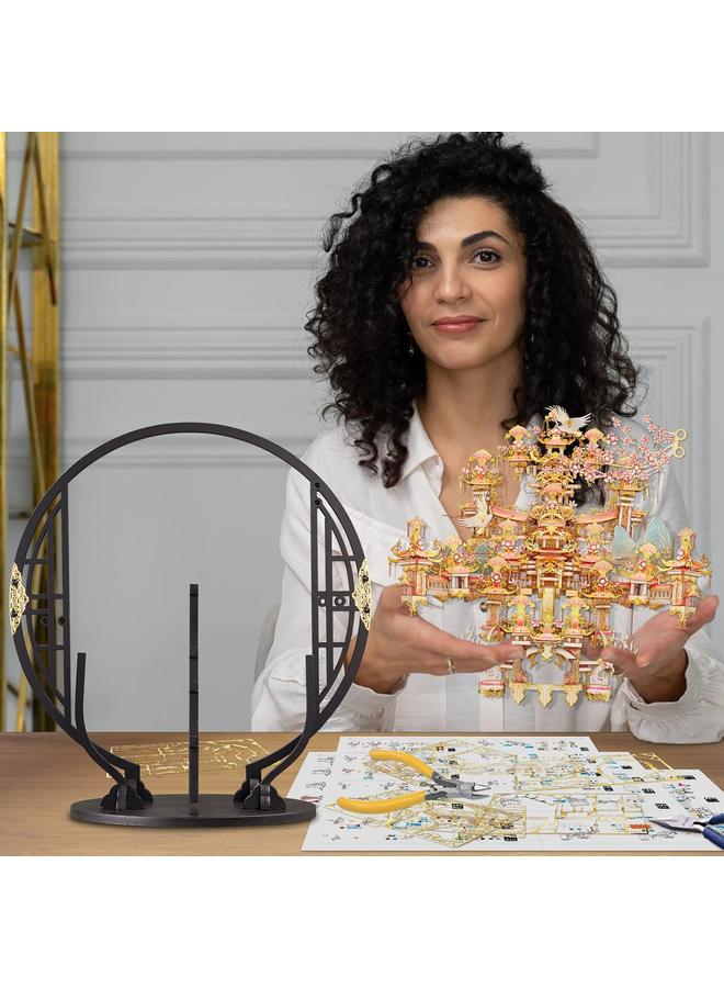 الأزرق جي دبليو ألغاز Bluejw ثلاثية الأبعاد للبالغين - مجموعة بناء نموذج Xanadu المعدني، مجموعات الحرف اليدوية ثلاثية الأبعاد المثيرة للدماغ، الهدايا الإبداعية والديكور المنزلي الصيني - Image 4