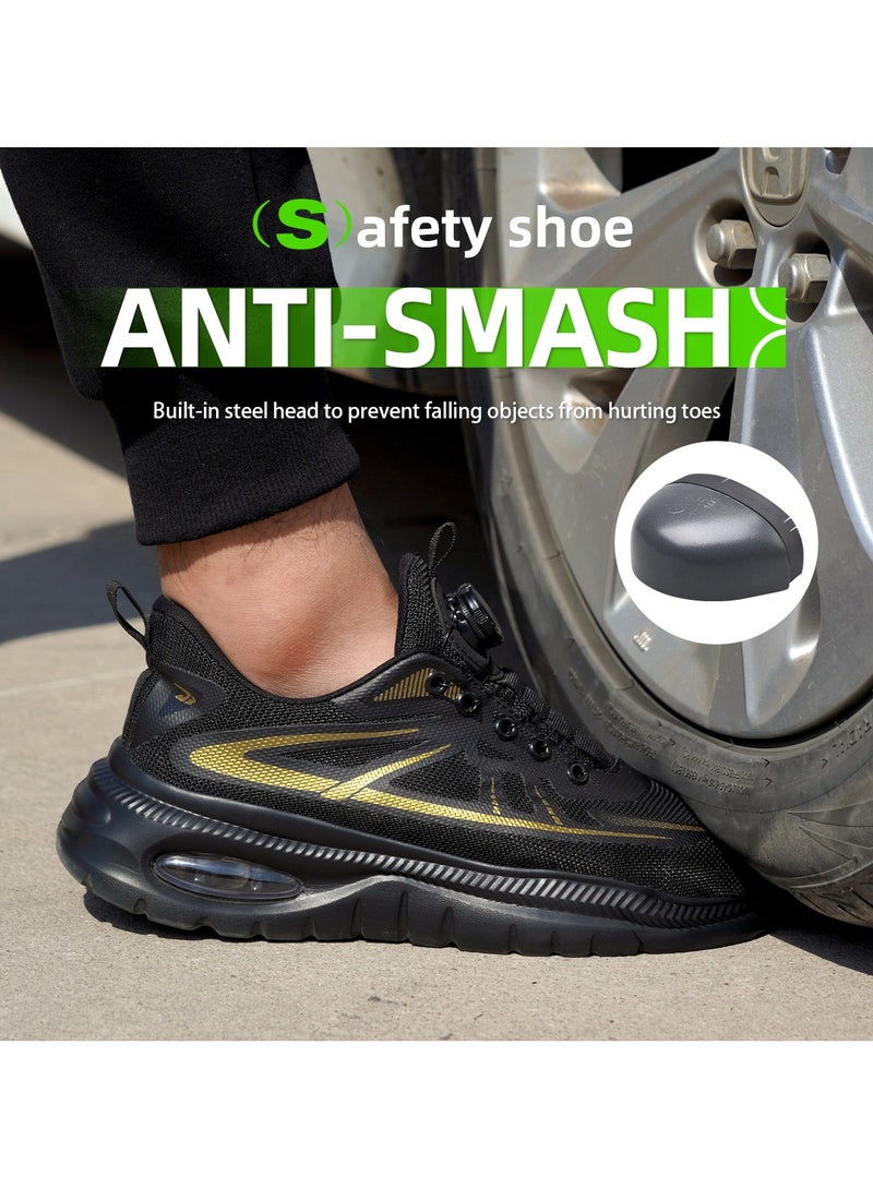 Men's and women's steel-toed safety shoes, hooded industrial safety sneakers, men's work shoes, breathable and comfortable non-slip industrial boots - Image 5