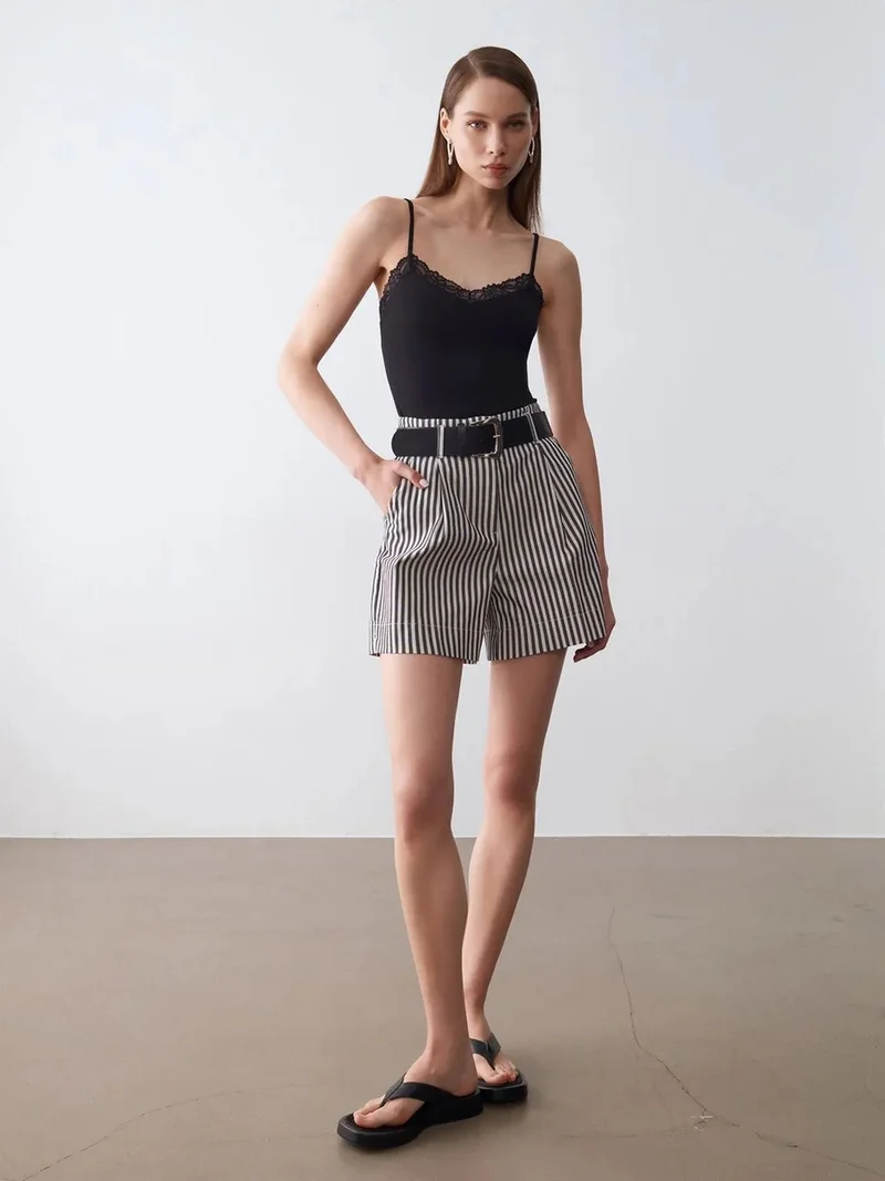 ديلفين Dilvin Slim Fit Sleeveless V-Neck Cami Blouse