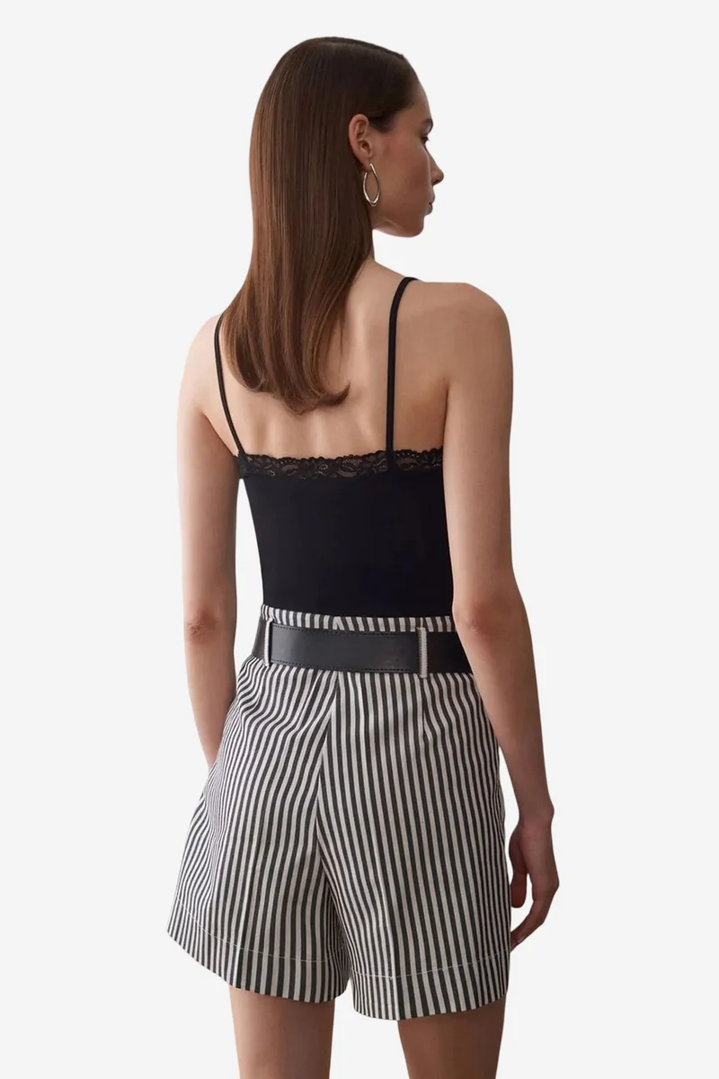 Dilvin Black DILVIN Slim Fit Sleeveless V-Neck Cami Blouse for Women | Best Price UAE