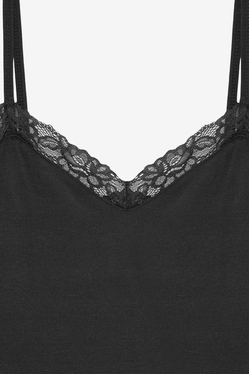Dilvin Black DILVIN Slim Fit Sleeveless V-Neck Cami Blouse for Women | Best Price UAE