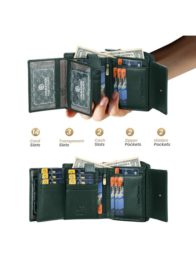 HAMMONDS FLYCATCHER Genuine Leather Premium 5 in 1 Mega Gift Combo Gifts Set for Men & Colleagues - Men's Wallet, Ladies Wallet, Passport Holder, Men's Belt & Keyring - Green - Image 3
