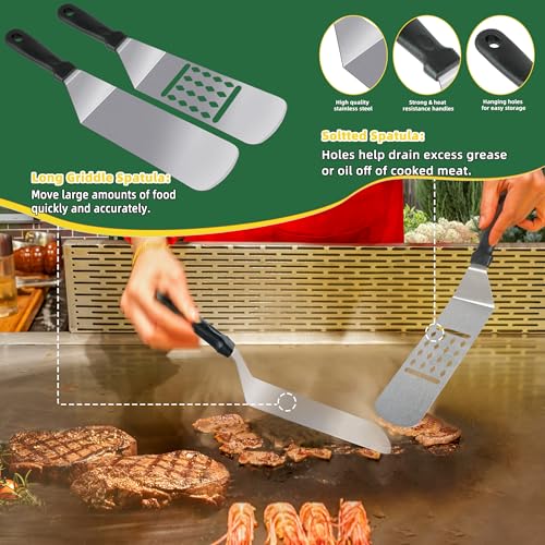 YMHB 30PCS Griddle Accessories Kit, Flat Top Grill Accessories Set for Blackstone and Camp Chef, Grill Spatula Set with Melting Dome, Burger Press, Gifts for Men, Christmas Stocking Stuffers for Adults Men - Image 2