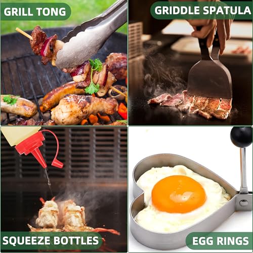 YMHB 30PCS Griddle Accessories Kit, Flat Top Grill Accessories Set for Blackstone and Camp Chef, Grill Spatula Set with Melting Dome, Burger Press, Gifts for Men, Christmas Stocking Stuffers for Adults Men - Image 4