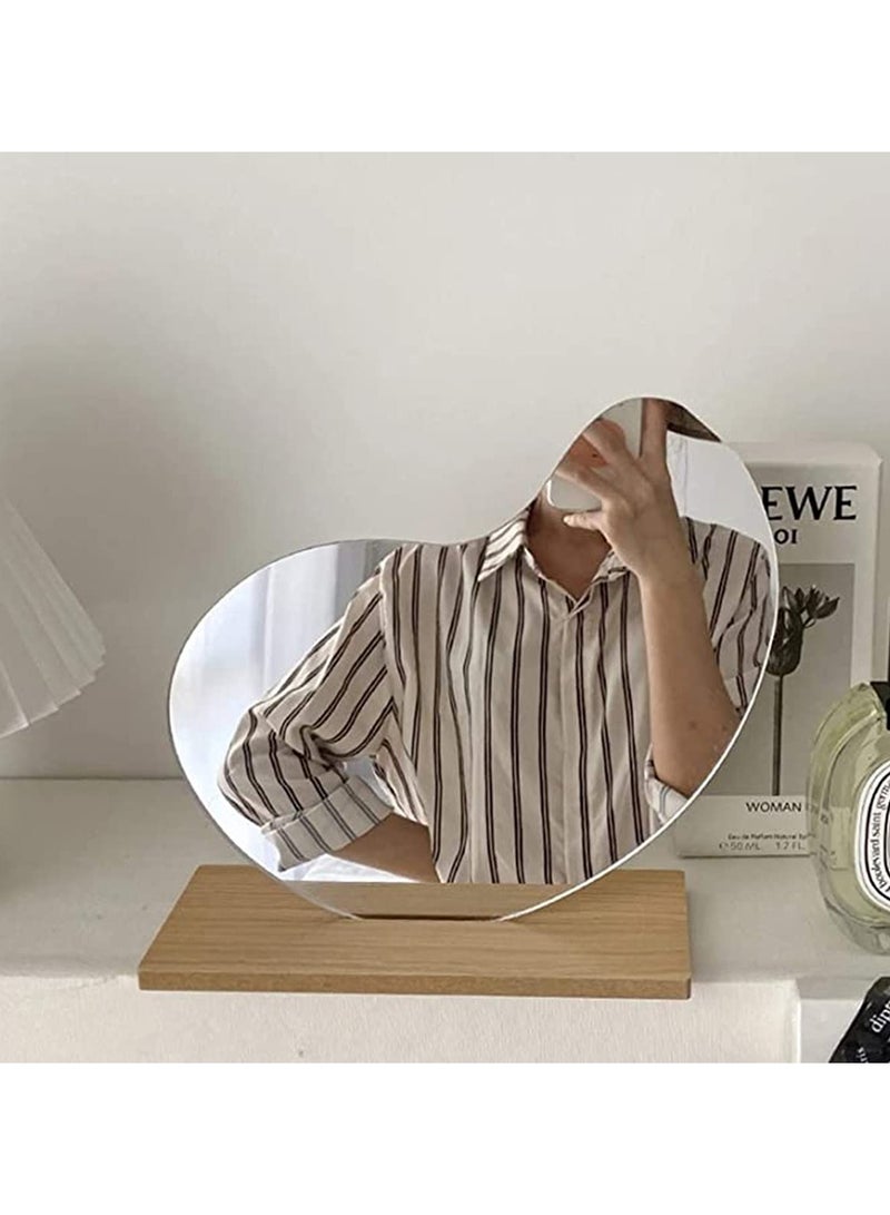 SYOSI Acrylic Makeup Mirror for Desk with Stand-Aesthetic Desk Decor Vanity Mirror-Frameless Table top for Bedroom, Living Room and Minimal Spaces Room Decor - Image 2