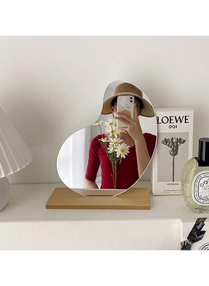 SYOSI Acrylic Makeup Mirror for Desk with Stand-Aesthetic Desk Decor Vanity Mirror-Frameless Table top for Bedroom, Living Room and Minimal Spaces Room Decor - Image 3