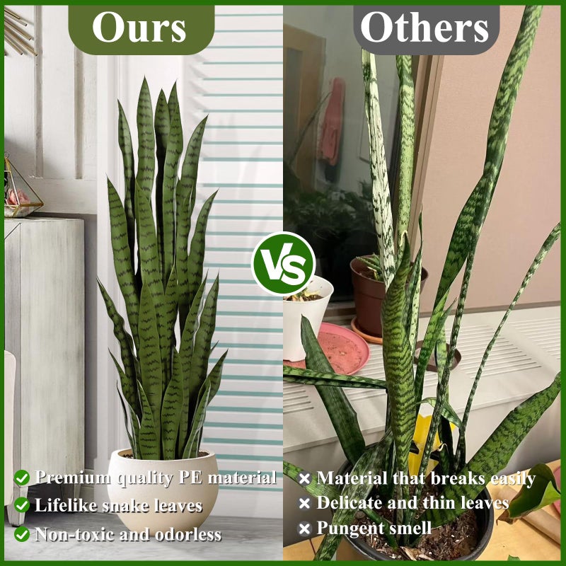Keeplush 4ft Artificial Snake Plant â€“ 46in Faux Sansevieria Plants, Fake Floor Plant for Indoor Outdoor, Front Porch Patio Home Office Decor, Mother-in-Lawâ€™s Tongue, Green 1Pcs - Image 2