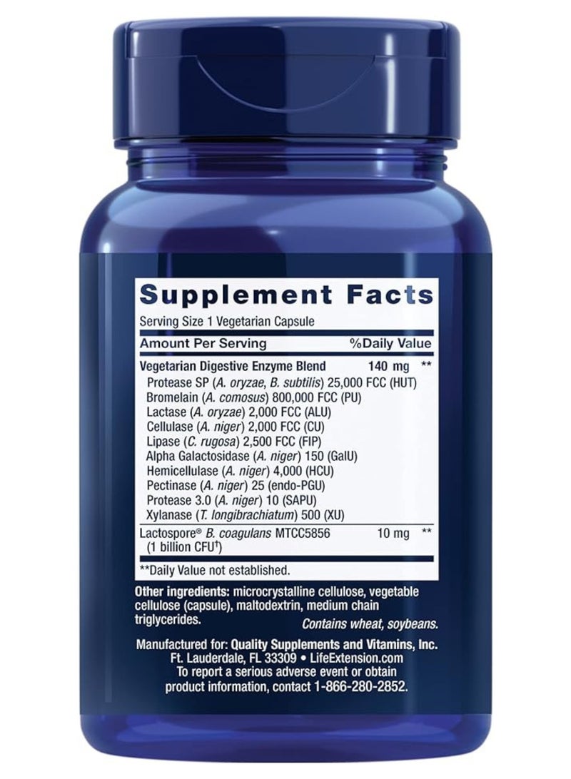 لايف إكستنشن إنزيمات هضمية فائقة محسّنة – مزيج من 10 إنزيمات للأنظمة الغذائية النباتية لدعم الراحة الهضمية، خالٍ من الغلوتين – 60 كبسولة نباتية - Image 2