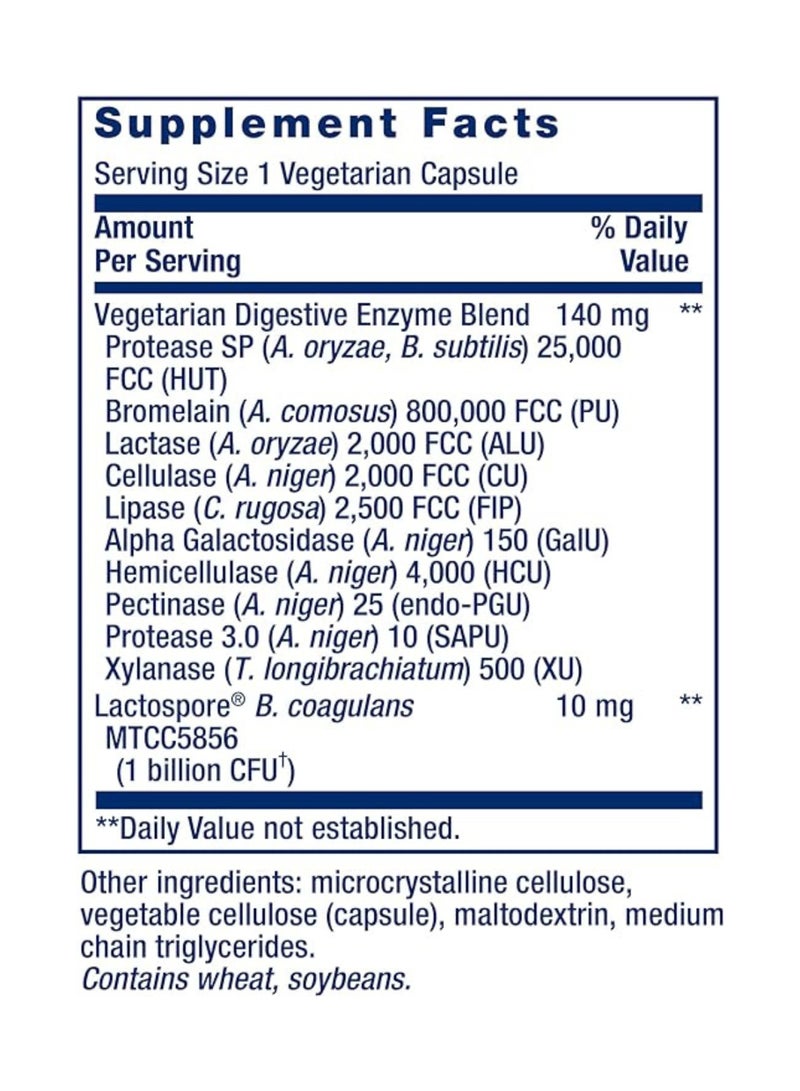 لايف إكستنشن إنزيمات هضمية فائقة محسّنة – مزيج من 10 إنزيمات للأنظمة الغذائية النباتية لدعم الراحة الهضمية، خالٍ من الغلوتين – 60 كبسولة نباتية - Image 3