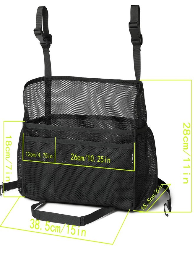 SUOVOCK Car net Pocket Handbag Holder, car Purse Holder, Car net Pocket, can be Used to Store Items, Protective Barrier for Children and Pets in The Back seat of car, Helps to Drive Safely (Black) - Image 2