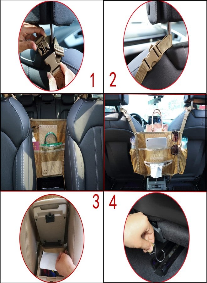 SUOVOCK Car net Pocket Handbag Holder, car Purse Holder, Car net Pocket, can be Used to Store Items, Protective Barrier for Children and Pets in The Back seat of car, Helps to Drive Safely (Black) - Image 4