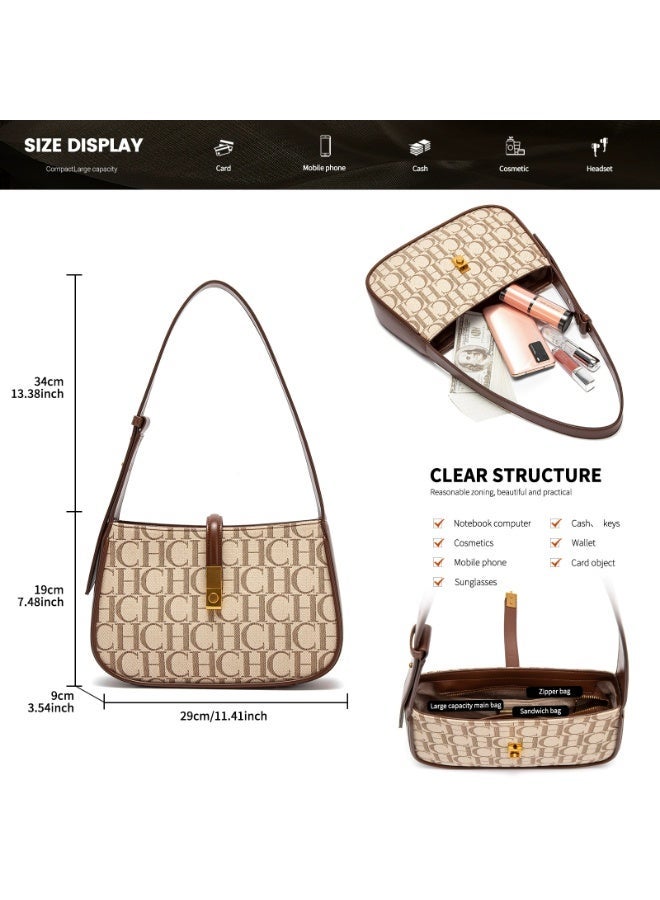 CH CH Retro Elegant Bag for Women: Minimalist Top Handle & Underarm Shoulder Purse, Versatile Day-to-Night Work Bag - Image 2